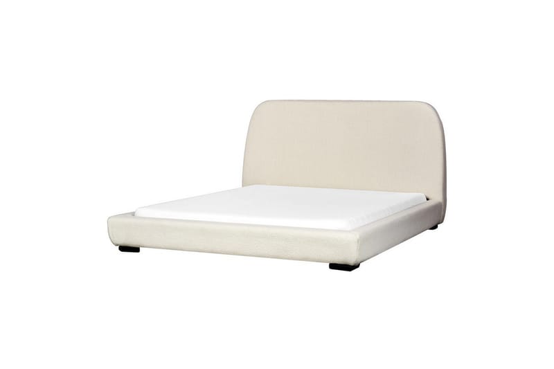 Dubbelsäng Beliani Roisel med lamellram 160x200, Bouclé Beige 160x200 VALUE_MISSING_4 - Møbler - Senge - Dobbeltsenge