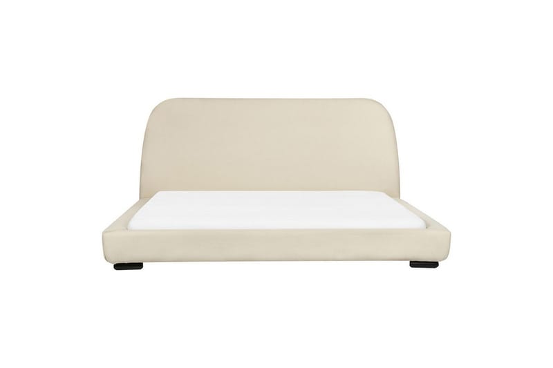 Dubbelsäng Beliani Roisel med lamellram 160x200, Bouclé Beige 180x200 VALUE_MISSING_1 - Møbler - Senge - Sengeramme & sengestel