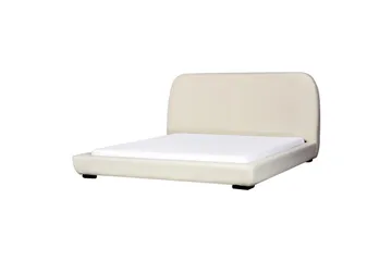 Dubbelsäng Beliani Roisel med lamellram 160x200, Bouclé Beige 180x200 VALUE_MISSING_2 - Møbler - Senge - Dobbeltsenge