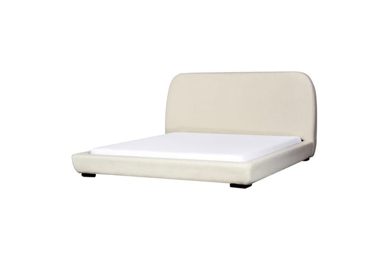 Dubbelsäng Beliani Roisel med lamellram 160x200, Bouclé Beige 180x200 VALUE_MISSING_2 - Møbler - Senge - Dobbeltsenge