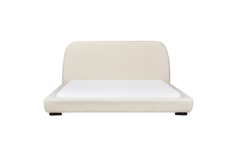 Dubbelsäng Beliani Roisel med lamellram 160x200, Bouclé Beige 180x200 VALUE_MISSING_2 - Møbler - Senge - Dobbeltsenge