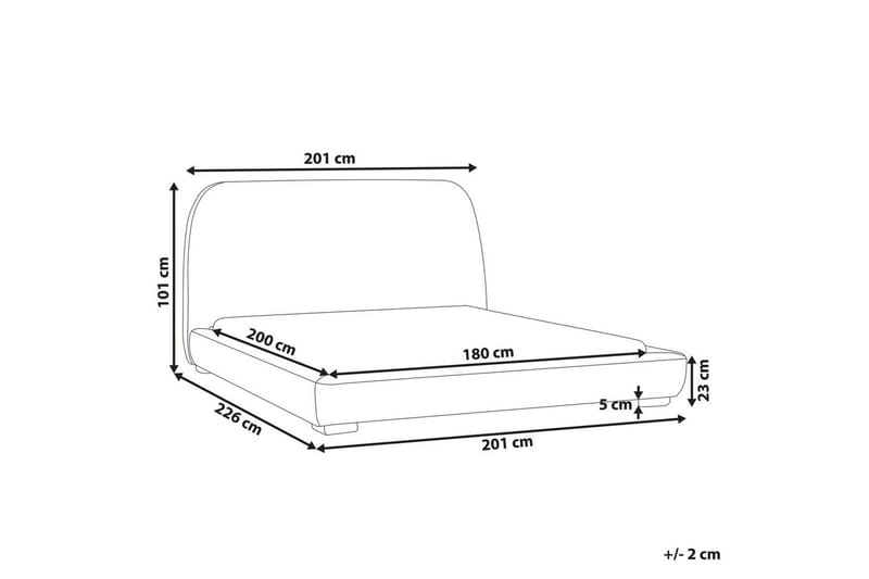 Dubbelsäng Beliani Roisel med lamellram 160x200, Bouclé Beige 180x200 VALUE_MISSING_2 - Møbler - Senge - Dobbeltsenge