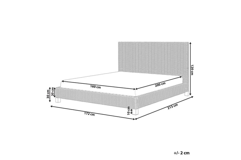 Dubbelsäng Beliani Salbris med lamellram 140x200 cm 160x200 - Møbler - Senge - Sengeramme & sengestel