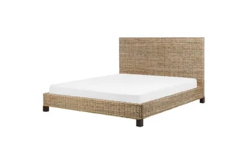 Dubbelsäng Beliani Salbris med lamellram 140x200 cm 180x200 - Møbler - Senge - Sengeramme & sengestel