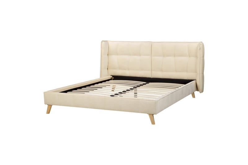 Dubbelsäng Beliani Senlis med lamellram 160x200 cm 160x200 - Møbler - Senge - Sengeramme & sengestel