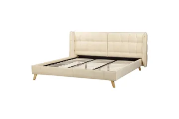 Dubbelsäng Beliani Senlis med lamellram 160x200 cm 180x200 - Møbler - Senge - Sengeramme & sengestel