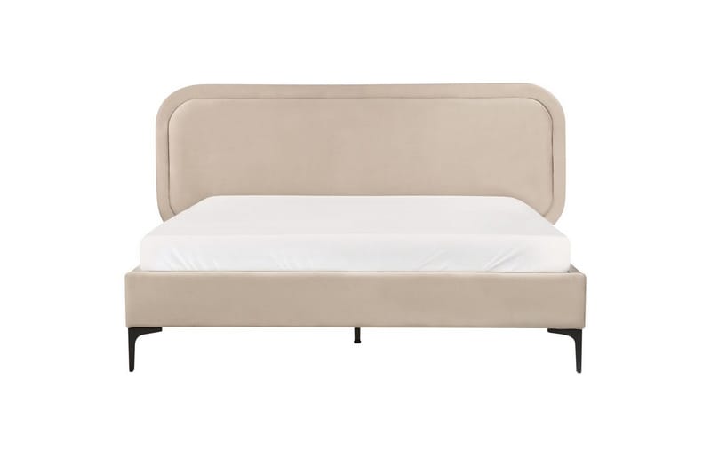 Dubbelsäng Beliani Suzette med lamellram Beige, 140x200 cm Beige 160x200 VALUE_MISSING_4 - Møbler - Senge - Sengeramme & sengestel