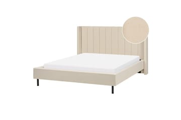 Dubbelsäng Beliani Villette med lamellram 140x200 cm 160x200 - Møbler - Senge - Dobbeltsenge