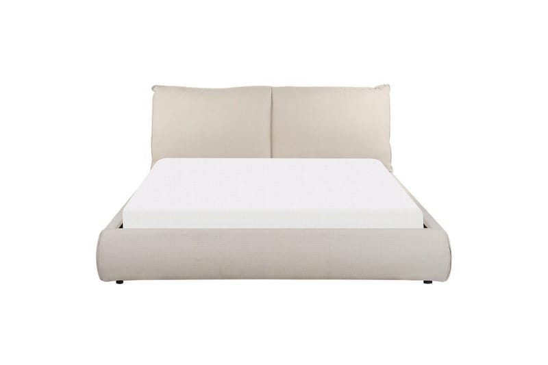 Dubbelsäng Beliani Vinay med lamellram Beige, 160x200 cm Beige 160x200 - Møbler - Senge - Sengeramme & sengestel