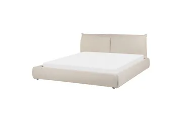 Dubbelsäng Beliani Vinay med lamellram Beige, 160x200 cm Beige 180x200