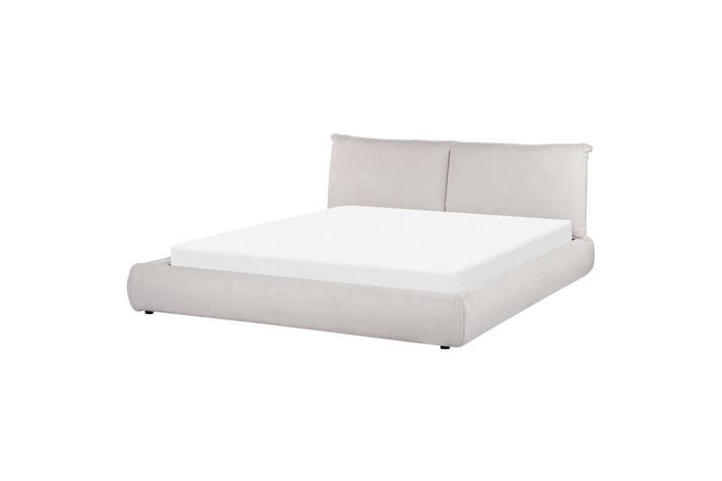 Dubbelsäng Beliani Vinay med lamellram Beige, 160x200 cm Ljusbeige 180x200 - Møbler - Senge - Sengeramme & sengestel