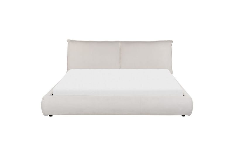 Dubbelsäng Beliani Vinay med lamellram Beige, 160x200 cm Ljusbeige 180x200 - Møbler - Senge - Sengeramme & sengestel