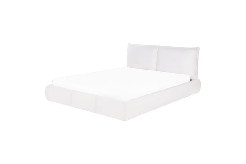 Dubbelsäng Beliani Vinay med lamellram Beige, 160x200 cm White 160x200 - Møbler - Senge - Dobbeltsenge