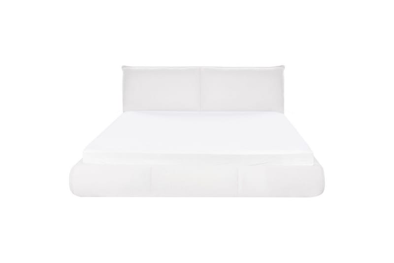 Dubbelsäng Beliani Vinay med lamellram Beige, 160x200 cm White 180x200 - Møbler - Senge - Dobbeltsenge