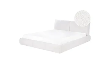 Dubbelsäng Beliani Vinay med lamellram Beige, 160x200 cm White 180x200