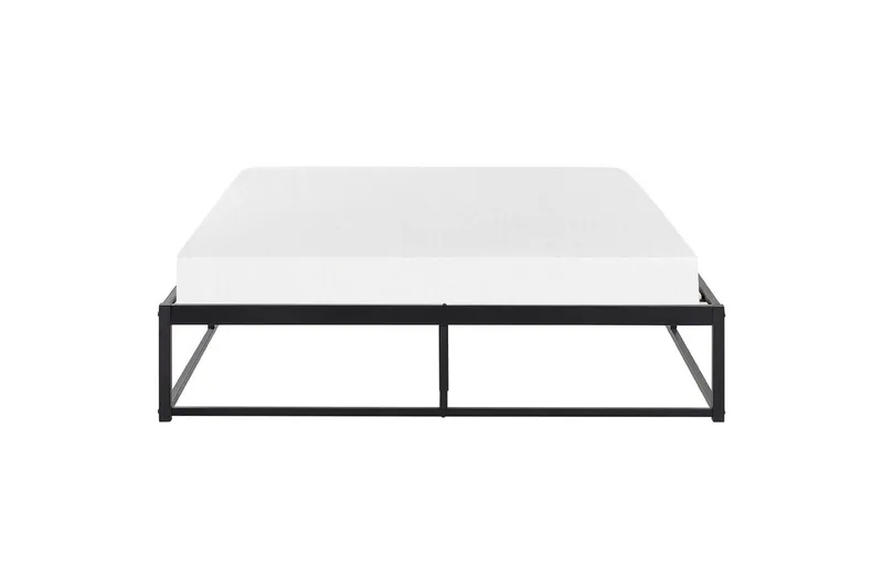 Dubbelsäng Beliani Viry med lamellram Svart, 140x200 cm Black 140x200 - Møbler - Senge - Sengeramme & sengestel