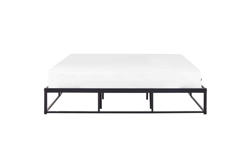 Dubbelsäng Beliani Viry med lamellram Svart, 140x200 cm Black 180x200 - Møbler - Senge - Sengeramme & sengestel