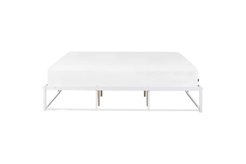 Dubbelsäng Beliani Viry med lamellram Svart, 140x200 cm White 180x200 - Møbler - Senge - Dobbeltsenge