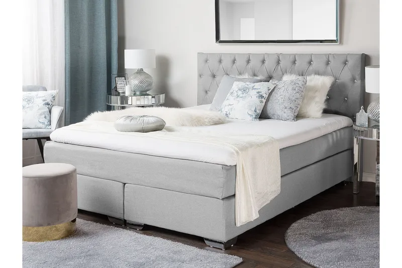 Dulcina Sengeramme 160x200 cm - Grå - Møbler - Senge - Kontinentalsenge