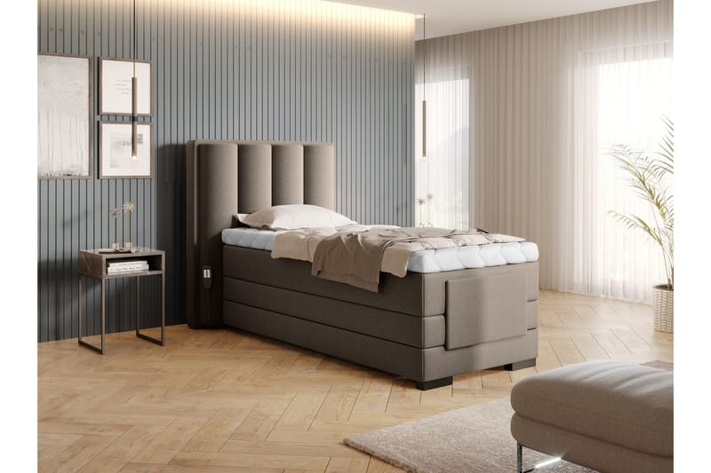 Banti Justerbar Kontinentalseng 90x200 cm - Beige - Møbler - Senge - Elevationsseng