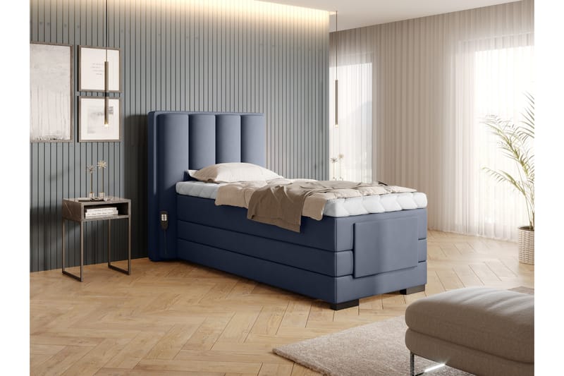 Banti Justerbar Kontinentalseng 90x200 cm - Blå - Møbler - Senge - Elevationsseng