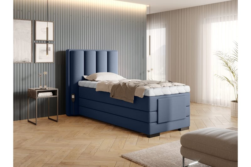 Banti Justerbar Kontinentalseng 90x200 cm - Blå - Møbler - Senge - Elevationsseng
