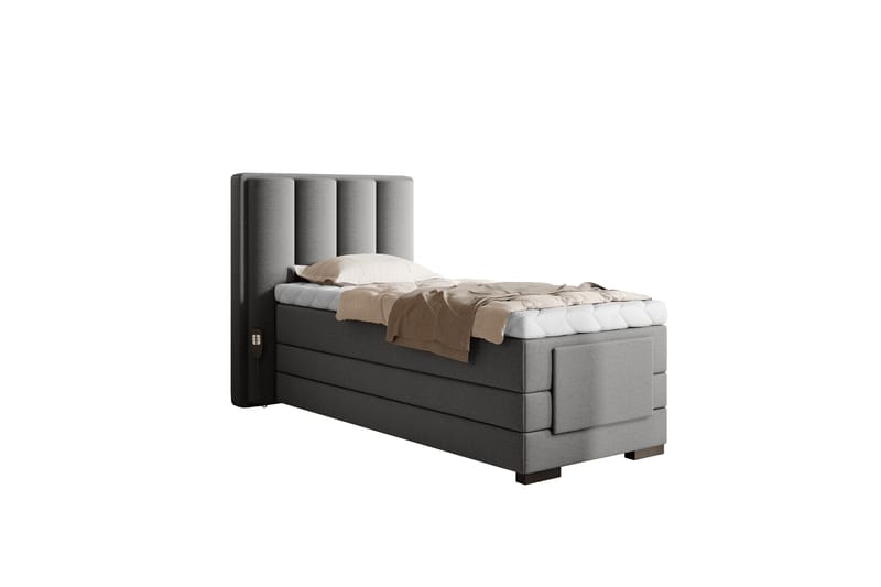 Banti Justerbar Kontinentalseng 90x200 cm - Grå - Møbler - Senge - Elevationsseng