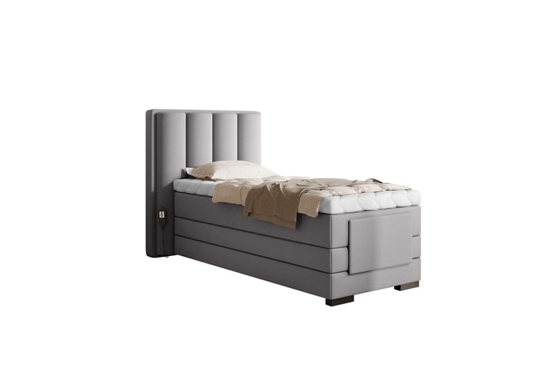 Banti Justerbar Kontinentalseng 90x200 cm - Grå - Møbler - Senge - Elevationsseng