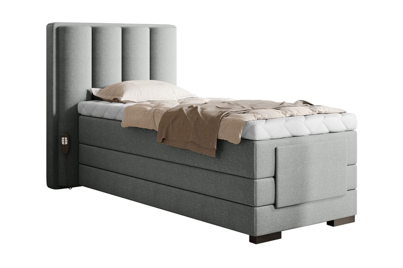 Banti Justerbar Kontinentalseng 90x200 cm - Grå - Møbler - Senge - Elevationsseng