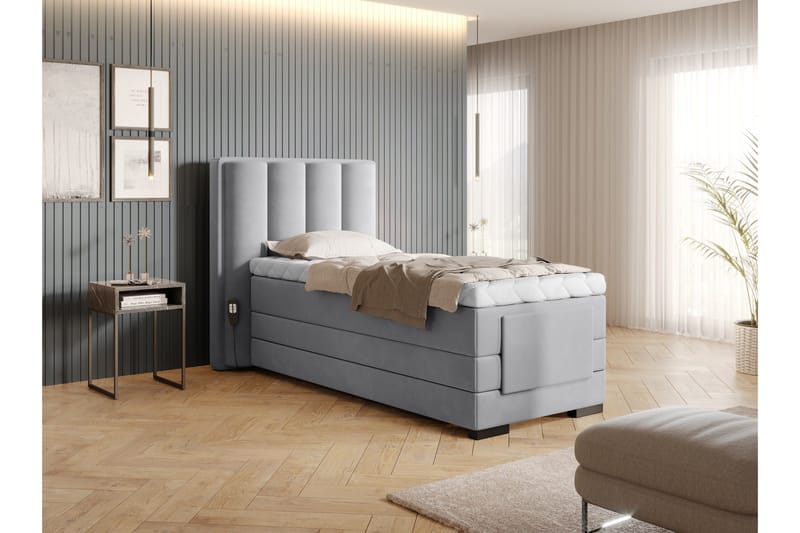 Banti Justerbar Kontinentalseng 90x200 cm - Grå - Møbler - Senge - Elevationsseng