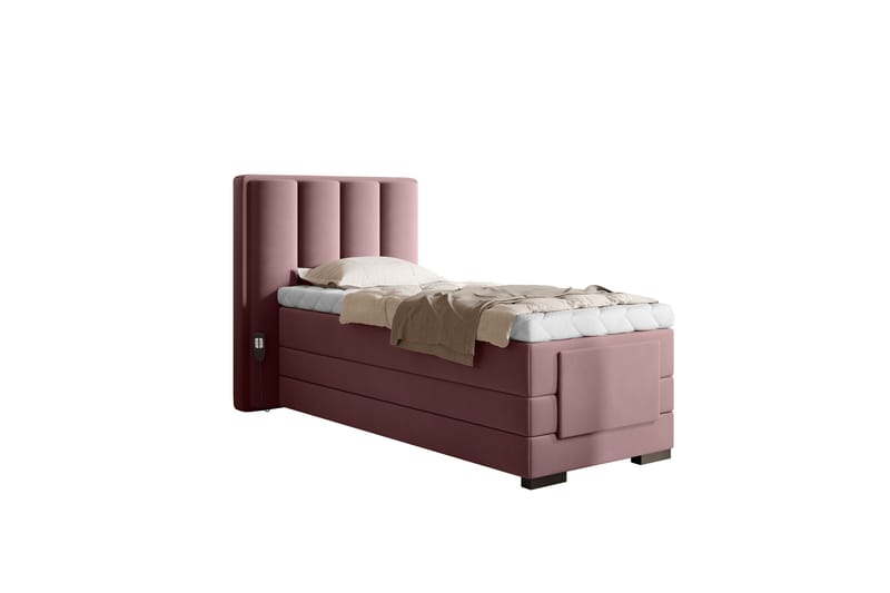 Banti Justerbar Kontinentalseng 90x200 cm - Lyserød - Møbler - Senge - Elevationsseng