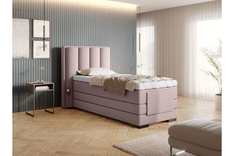 Banti Justerbar Kontinentalseng 90x200 cm - Lyserød - Møbler - Senge - Elevationsseng