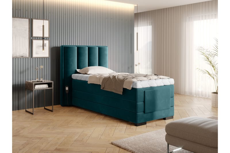 Banti Justerbar Kontinentalseng 90x200 cm - Turkis - Møbler - Senge - Elevationsseng