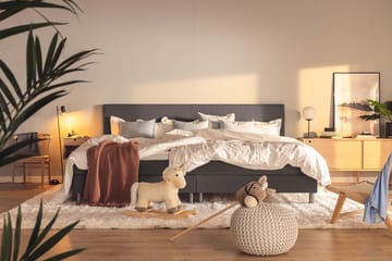 Ella Familieseng Sengepakke 280x200  cm - (+Flere valg) Mørkgrå - Møbler - Senge - Komplet sengepakke