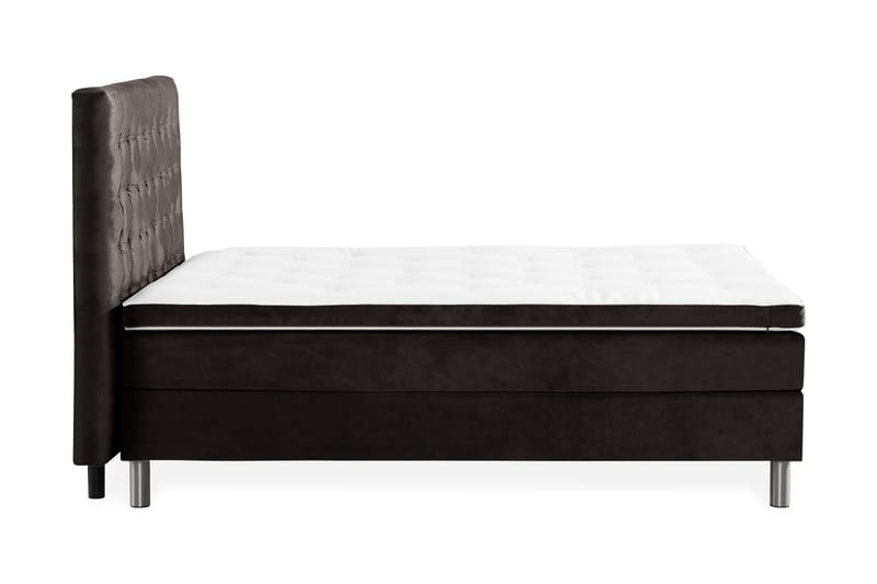 Ella Sengepakke 120x200 cm Ternet Gavl - Mørkegrå / velour - Møbler - Senge - Komplet sengepakke