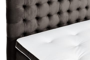 Ella Sengepakke 120x200 cm Ternet Gavl - Mørkegrå / velour - Møbler - Senge - Komplet sengepakke
