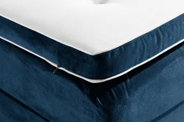 Ella Sengepakke 140x200 cm Pikeret Gavl - Mørkeblå / velour - Møbler - Senge - Komplet sengepakke