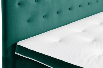 Ella Sengepakke 140x200 cm Pikeret Gavl - Mørkegrøn / velour - Møbler - Senge - Komplet sengepakke