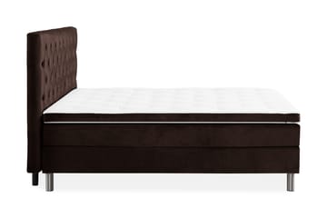 Ella Sengepakke 160x200 cm Dyb-syet hovedgavl - Brun / velour - Møbler - Senge - Komplet sengepakke
