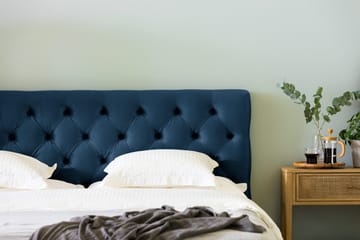 Ella Sengepakke 160x200 cm Dyb-syet hovedgavl - Mørkeblå / velour - Møbler - Senge - Komplet sengepakke