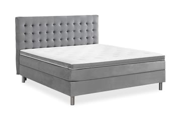 Ella Sengepakke 160x200 cm Ternet Gavl - Lys grå / velour - Møbler - Senge - Komplet sengepakke