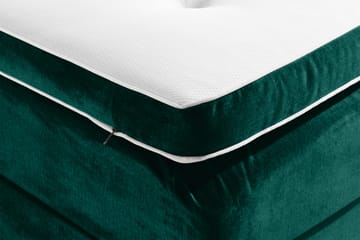 Ella Sengepakke 160x200 cm Ternet Gavl - Mørkegrøn / velour - Møbler - Senge - Komplet sengepakke