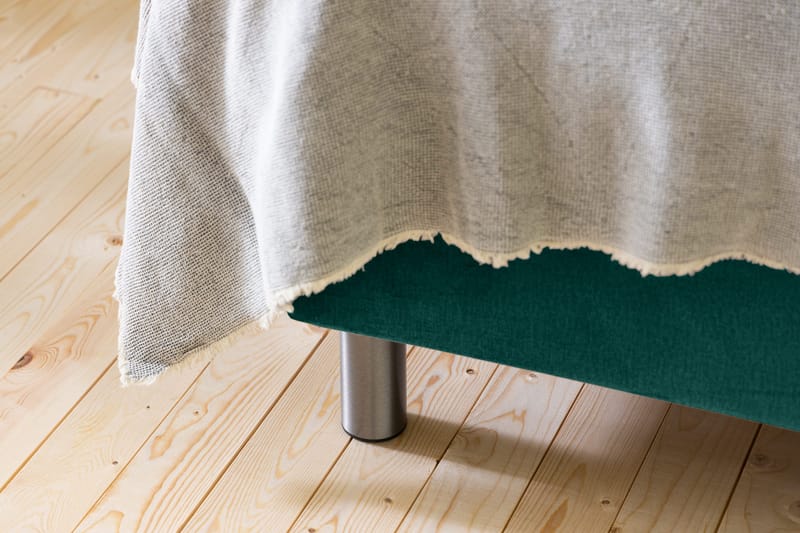 Ella Sengepakke 160x200 cm Ternet Gavl - Mørkegrøn / velour - Møbler - Senge - Komplet sengepakke