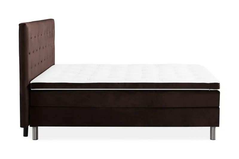 Ella Sengepakke 160x200 cm Pikeret Gavl - Brun / velour - Møbler - Senge - Komplet sengepakke