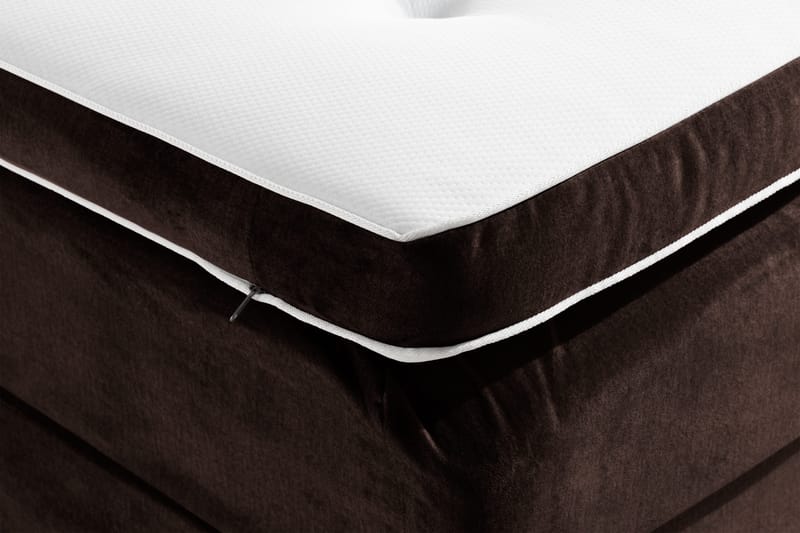 Ella Sengepakke 160x200 cm Pikeret Gavl - Brun / velour - Møbler - Senge - Komplet sengepakke