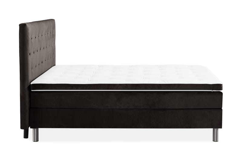 Ella Sengepakke 180x200 cm Pikeret Gavl - Mørkegrå / velour - Møbler - Senge - Komplet sengepakke