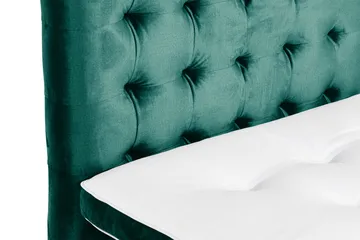 Ella sengepakke 90x200 cm med ternet gavl - Mørkegrøn/velour - Møbler - Senge - Komplet sengepakke