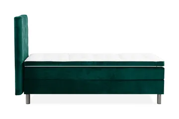 Ella sengepakke 90x200 cm med ternet gavl - Mørkegrøn/velour - Møbler - Senge - Komplet sengepakke