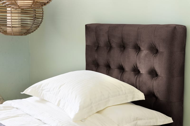 Ella Sengepakke 90x200 cm Ternet Gavl - Brun / velour - Møbler - Senge - Komplet sengepakke