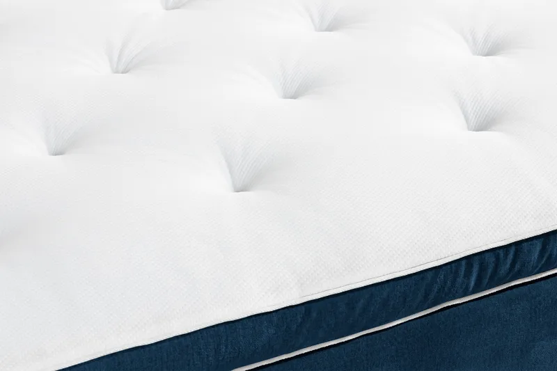Ella Sengepakke 90x200 cm Pikeret Gavl - Mørkeblå / velour - Møbler - Senge - Komplet sengepakke